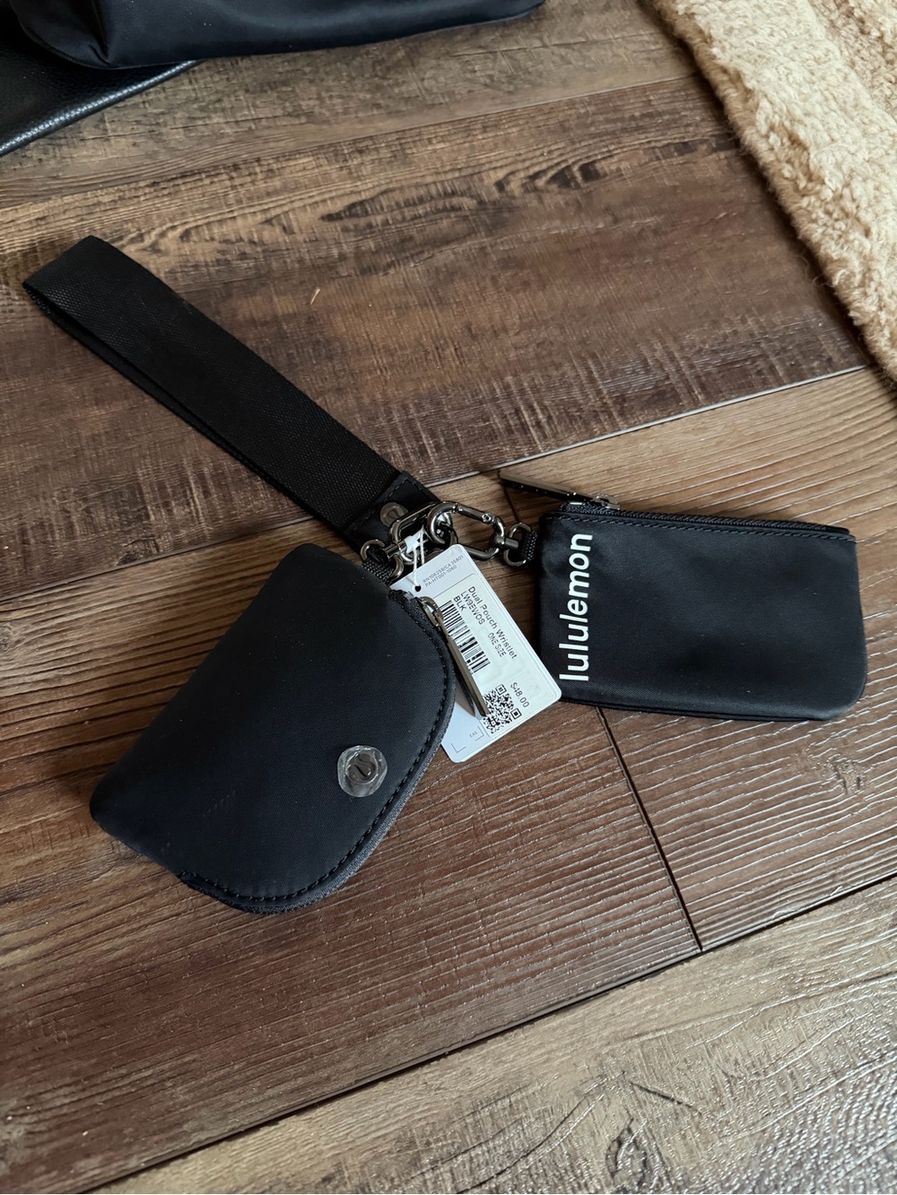 lululemon athletica Black Wristlet Key Pouch and Zip Coin Case